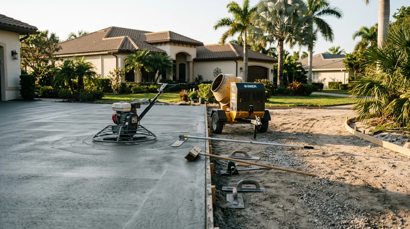 Concrete surface preparation for flooring installation in Southwest Florida